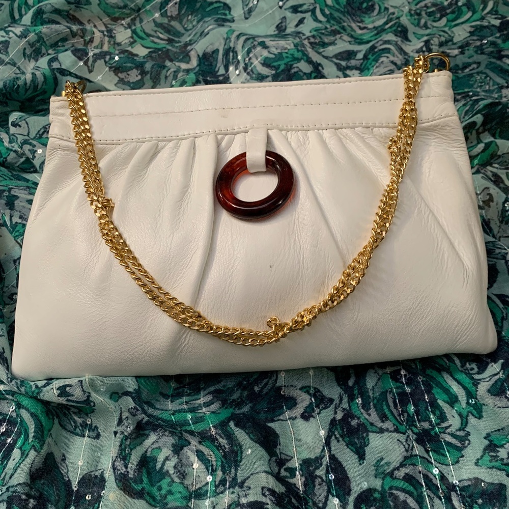 Ande’ White with Tortoise shell  Evening Bag